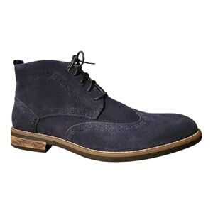 NIB Bruno Marc Blue Suede Urban Chukka Boots with Crepe Sole